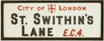 1930s glass and enamel street sign