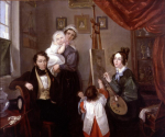 Anselm Salomon von Rothschild and his wife Charlotte with their children Nathaniel Mayer and Caroline Julie and a nurse