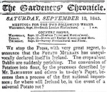 An Irish newspaper announces the arrival of the blight in 1845